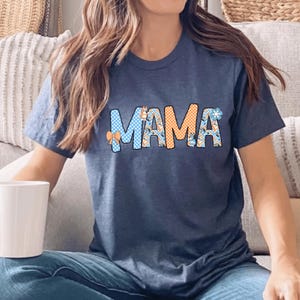 Cartoon Mama Shirt, Mother's Day Shirt, Mother's Day Gift, Unique Shirt, Mama Shirt, Grandma Shirt, Blue Dog Lover Mama Shirt, Blue Dog Mama