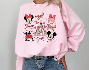 Mickey and Minnie Coquette Bow Valentine's Day Sweatshirt, Matching Valentines Shirt, Mickey And Minnie Bow Shirt, Disney Valentine's Shirt