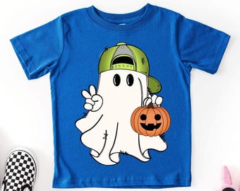 Boy Ghost Halloween Shirt - Cute Spooky Ghost Tee for Boys - Trick or Treat Toddler Halloween T-Shirt and Sweathsirt