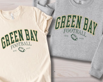 Green Bay Football Shirt or Sweatshirt, Green Bay Fan Hoodie, Vintage Football Shirt, Game Day Hoodie or Sweatshirt
