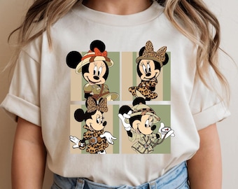 Safari Minnie Shirt – Animal Kingdom Family Trip Tee – Leopard Bow Disney-Inspired T-Shirt – Matching Vacation Outfits for Women & Kids