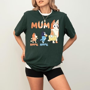 Blue Dog Matching Family Shirt, Blue Dog Mom Shirt, Blue Cartoon Tee, Cute Cartoon Characters, Funny Blue Dog Shirt, Blue Dog Birthday Gift