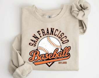 San Francisco Baseball Shirt or Sweatshirt, Vintage Baseball Graphic Crewneck, Retro SF Sports Shirt, Classic Baseball Fan Pullover
