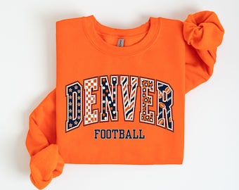Denver Game Day Shirt or Sweatshirt, Denver Football Hoodie, Denver Christmas Gift for Football Mom, Sunday Tailgate Outfit