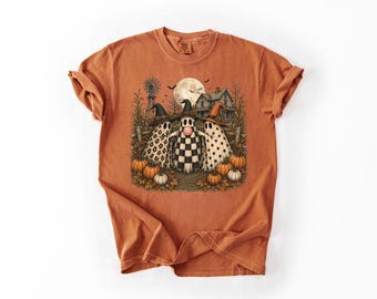 Comfort Colors® Halloween Ghost Shirt, Vintage Witchy Pumpkin Patch Tee, Spooky Farmhouse Fall T-Shirt