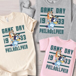 Philadelphia Football Shirt – Blue Dog and Bingo Shirt – Kids Game Day Sweatshirt – Philly Toddler Tailgate Top – Green Game Day Outfit