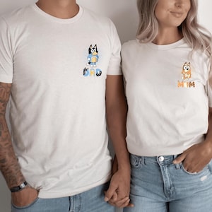 Blue Dog Family Sweatshirt, Blue Dog Mom Shirt, Blue Dog Dad Shirt, Blue Dog Birthday Party Shirt, Blue Era Shirt, Blue Dog Cartoon Shirt