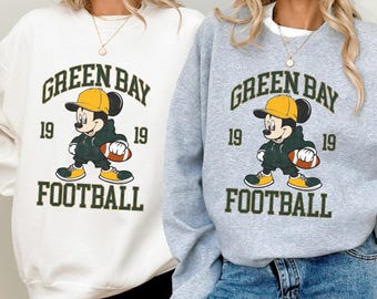 Green Bay Football Shirt or Sweatshirt | Mickey Inspired Green Bay Tee | Retro 1919 Team Colors T-Shirt | Mickey Game Day Sweatshirt Gift