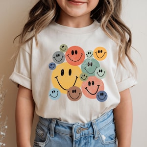 Retro Smiley Faces Shirt, Smile Face T-Shirt, Vintage Smiley Face Sweatshirt, Trendy Shirt for  Kids, Smiling Emoji Shirt