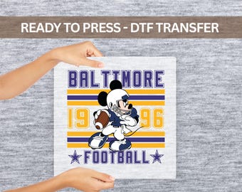 Baltimore Football DTF Transfer Ready to Press Heat Transfer Graphic Shirt Sweatshirt Iron On Vinyl Decal Game Day Fan Apparel