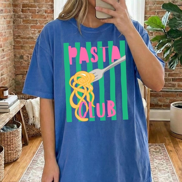 Comfort Colors® Pasta Club Shirt, Funny Pasta Lover Tee, Italian Food Graphic Shirt, Spaghetti Lover Tee, Pasta Lover Gift