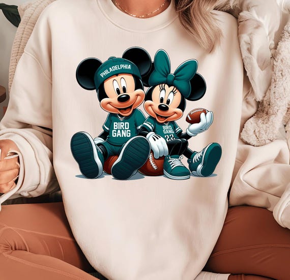 Disney Mickey Minnie Philadelphia Football Sweatshirt, Mickey and Minnie Philadelphia Bird Gang Sweatshirt, Philadelphia Football Shirt