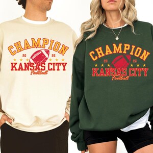 Champion Kansas City Football Sweatshirt, Trendy Kansas City Fan Sweater, Champs Football Crewneck, Kansas City Fan Sweatshirt and Hoodie image 5