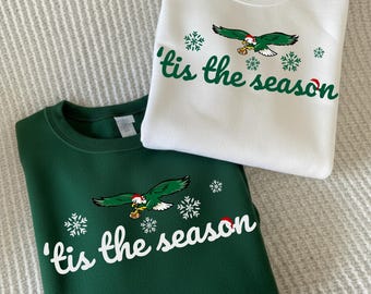 Philadelphia Christmas Shirt or Sweatshirt, ‘Tis The Season Football Tee, Santa Bird Gang Holiday Sweatshirt, Philly Game Day Festive Top