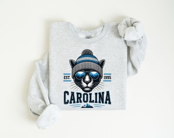 North Carolina Football Shirt, Carolina Game Day Sweatshirt, Vintage Football Fan Tee, Est 1995 Sports Graphic Shirt