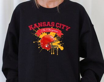 The Champion Kansas City Sweatshirt, Trendy Kansas City Fan Sweater, Champion KC Football Crewneck, Kansas City Fan Tshirt and Hoodie