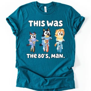 The 80's Man Blue Dog Shirt - Retro Dad Sweatshirt - Funny 80s Style Gift for Him - Vintage Throwback Family Tee - Father's Day Gift Idea