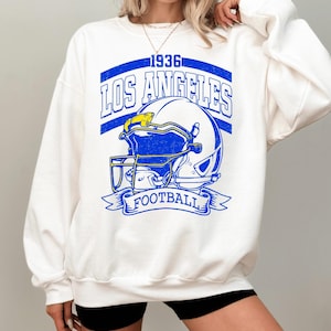 Los Angeles Football Sweatshirt, Vintage Los Angeles Game Day T-Shirt, Retro Los Angeles Sports Fan Hoodie, Distressed Helmet Graphic