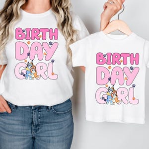 Blue Dog Birthday Shirt, Kids Blue Dog Birthday Sweatshirt, Cartoon Blue Dog Birthday Girl Shirt, Kids Birthday Sweathirt, Gift For Her