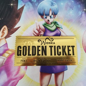 Golden Ticket Willy Wonka Charlie and the Chocolate Factory card collector goodies card