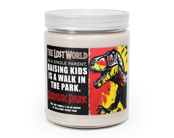 Jurassic Park Graffiti Theme Soy Wax Candle - Funny Mother's Day Gift Idea | Sarcastic Mom Candle