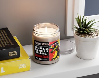 Jurassic Park Graffiti Theme Soy Wax Candle - Funny Mother's Day Gift Idea | Sarcastic Mom Candle