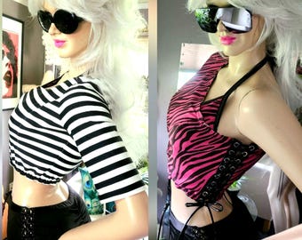 Two Swimsuits in One! Reversible, Size Adjustable  Studded Lace-Up Swim Trio