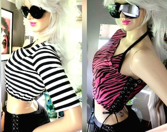 Two Swimsuits in One! Reversible, Size Adjustable  Studded Lace-Up Swim Trio