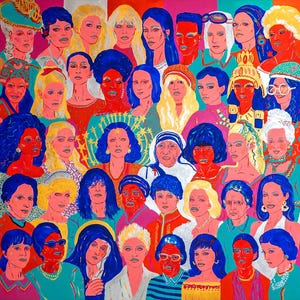 Women Line Art Painting –Acrylic Painting, Canvas Acrylic Wall Art Painting