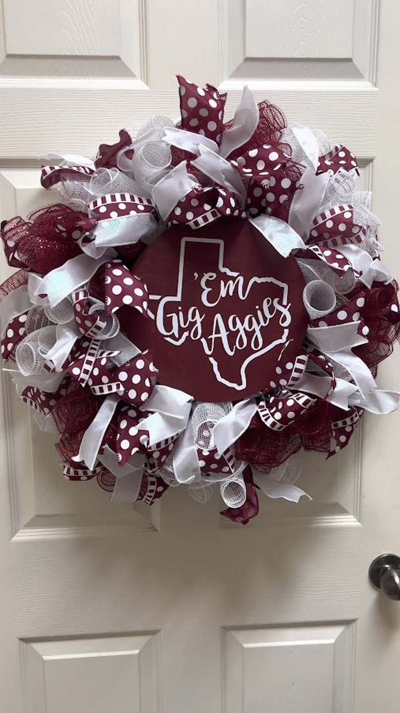 Texas A&M Aggies Wreath, Aggies, Gig Em, Whoop, College, Sports Fan ...