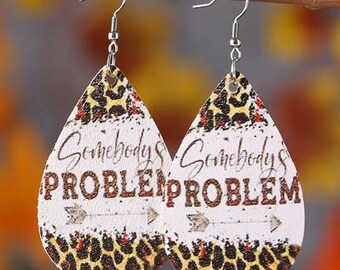 Somebody's Problem Earrings, Morgan Wallen, Faux Leather, Last night, Wallen, Hardy Wallen