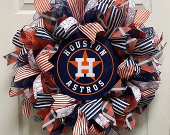 Corona de los Astros de Houston, campeones de la Serie Mundial 2022, campeones de la ALCS, para fanáticos del béisbol, decoración para puertas, personalizada, MLB, deportiva, para inauguración de casa