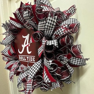 Alabama Crimson Tide Wreath, Crimson Tide, Roll Tide, Wreath, Door ...