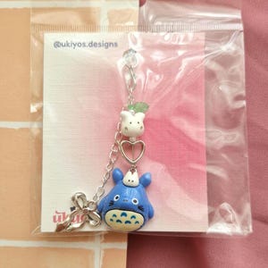 Handmade My Neighbor Totoro inspired Beaded Keychain Cute Studio Ghibli Bag Charm Kawaii Anime Phone Charm Strap Keycharm Gift selfmade image 2