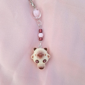 Sleutelhanger telefooncharm sleutelhanger zelfgemaakt schattig katje