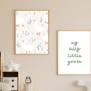 Silly Goose Nursery Prints, Earth Tone Decor (set of 2) - Etsy