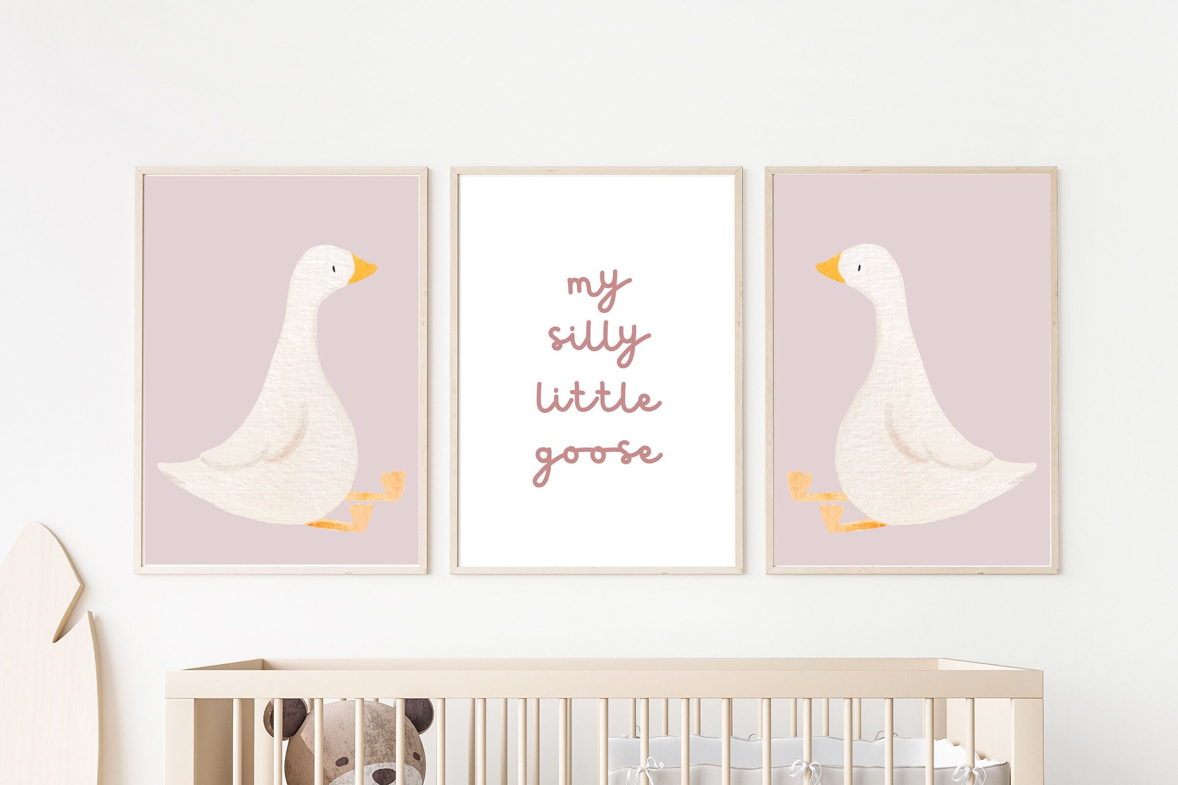Silly Goose Nursery Prints, Earth Tone, Set of 3 (digital Download) - Etsy