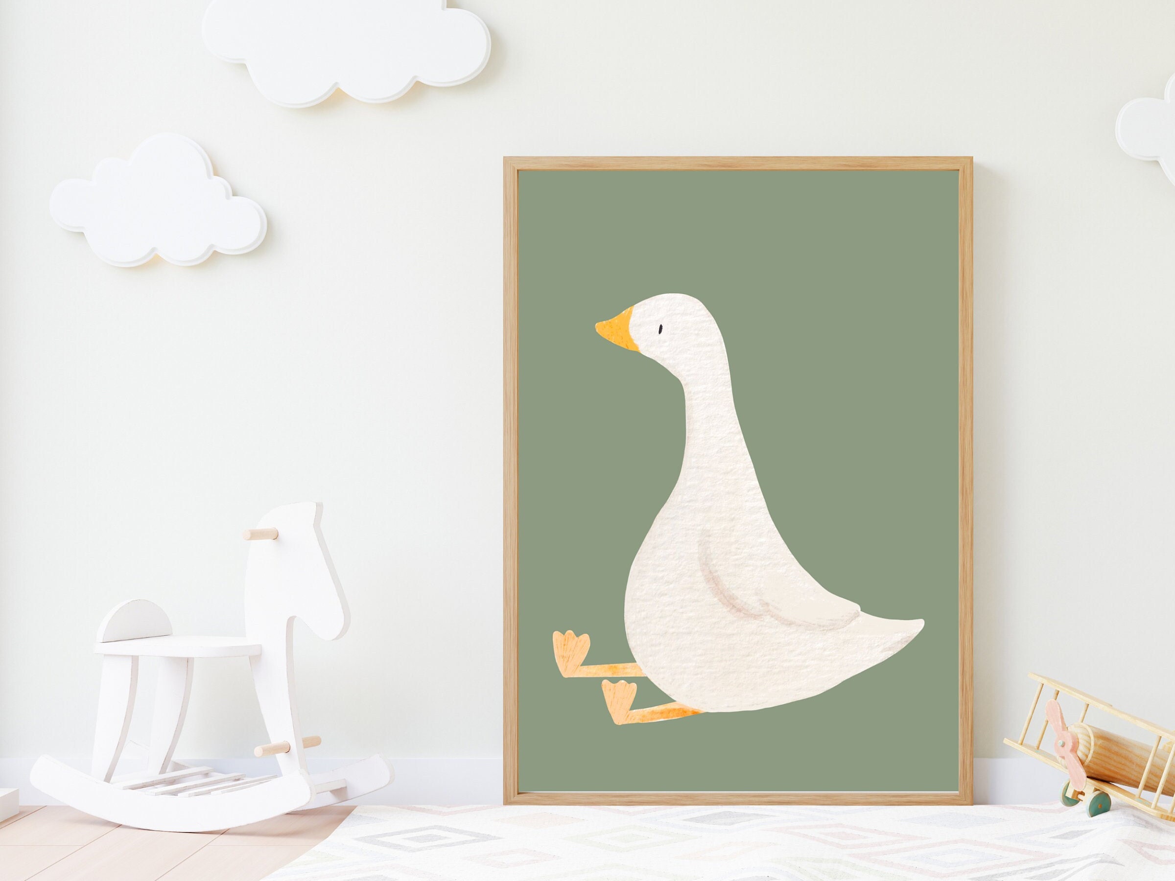 Our Silly Little Goose Wall Art, Goose Nursery Decor, Earth Tone ...