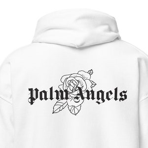 Palm Angels Black and Purple London Sprayed Hoodie Palm Angels