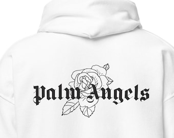 Palm Angel Hoodie Men and Women Couples Rose Back Print Hoodie Palm Angels Shirt Fashion Brand Palm Angel Rapper and Hip Hop Street Hoodie