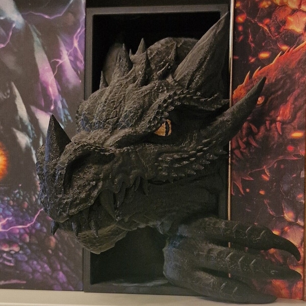 Dragon Book Nook Fourth Color Changing Customized and hand painted Dragons Bookend Wing