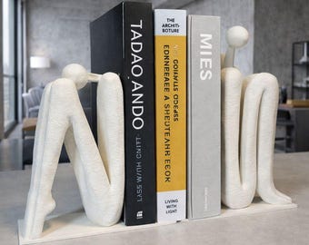 Abstract Duo Bookend Sad Couple Bookstand Decor Luxury Eco 2x Set Libreria Angolo Libri Minimalista