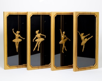 Home decor wall art bedroom, Wall Decor, Wall Art, Wood Art, Frame, Wooden ballerina, gift, Wood decor art , Handmade Art, living room decor