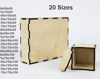 Box laser cutting, laser cut file, gift box, Wood laser cutting, SVG DXF files, 20 sizes