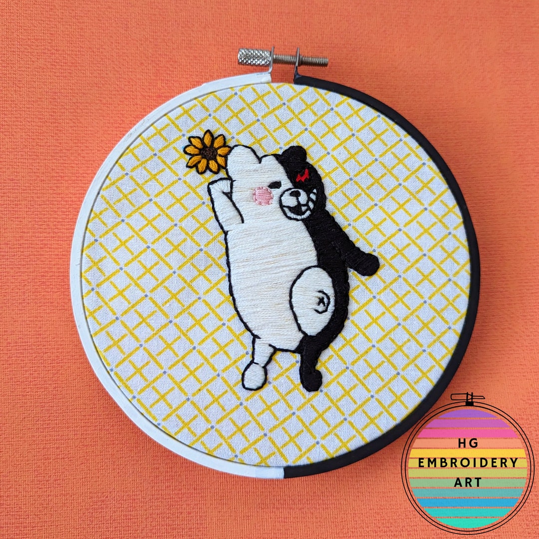 Danganronpa Monokuma Handmade Embroidery Videogame Fan Art Etsy