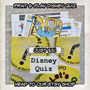 Quiz Disney (à imprimer et à lire) avec Let's Get Quizzical