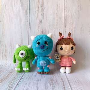 Crochet Stuffed Soft Toy, Monsters Amigurumi Doll, Halloween, Christmas Gift for Her, Him, Home Decor