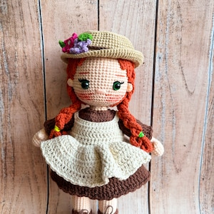 Crochet Doll, Anne with an E, Anne Shirley of Green Gables Inspired Knitted Soft Toy, Gift for Her, Christmas, Birthday