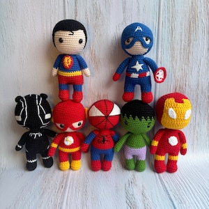 Super Hero Crochet Toys, Stuffed Soft Crochet Toys, Gift For Him, Gift For Her, Nursery Decor, Christmas, Halloween, Graduation Gifts