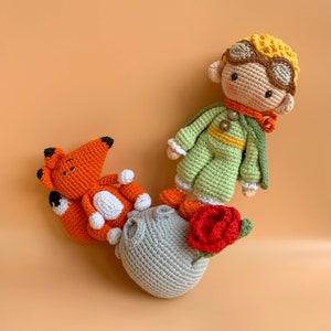 The Little Prince Inspired Crochet Doll, Amigurumi Toy, Handmade Knitted Soft Plushie